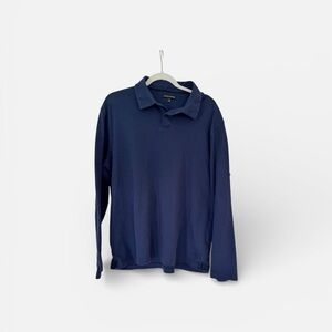Banana Republic Blue Men's Long Sleeve Polo Shirt